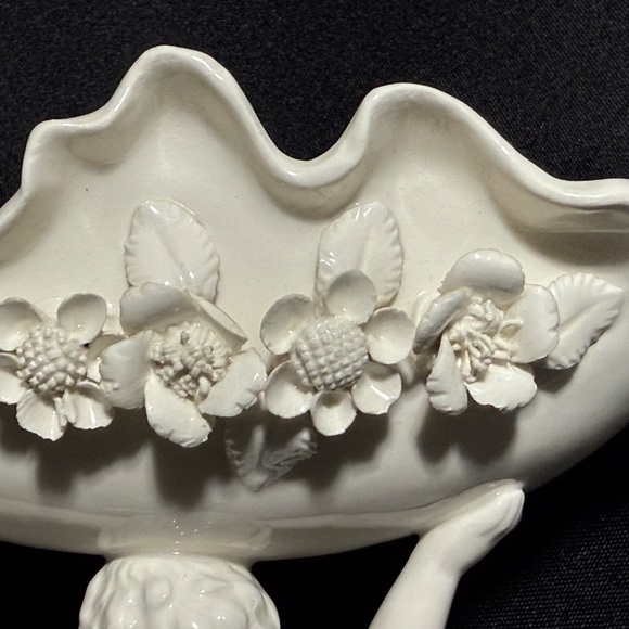 Ardalt Vintage 10" White Porcelain Cherub Wall Pocket Planter 1950-60's Japan - Picture 2 of 10